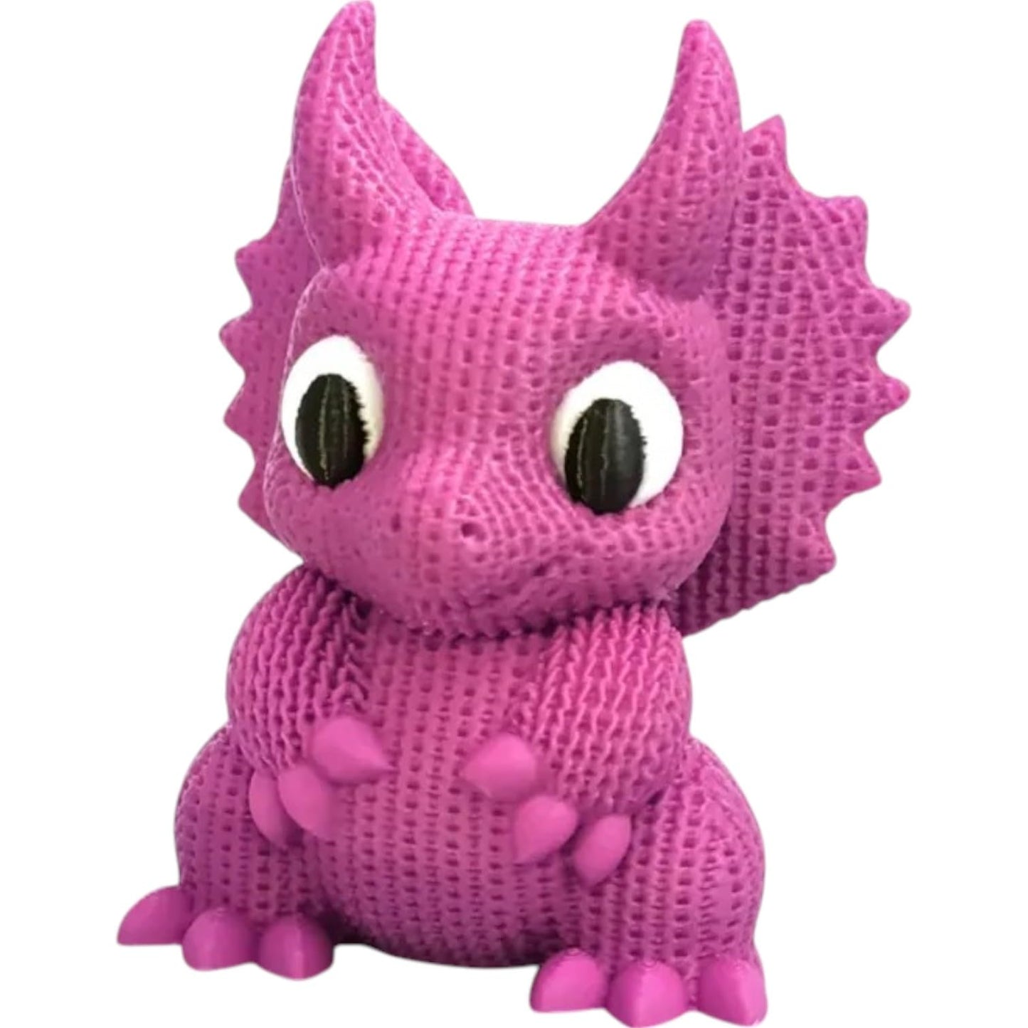 Knitted-Style Dinosaur – Cute Collectible Dragon Figurine, Soft Yarn Texture Look, Gift for Dino Lovers and Desk Decor – 3D Printed in Canada