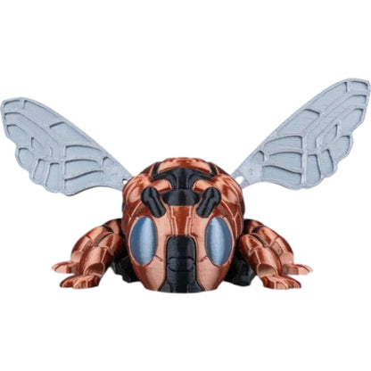BMBL-B33 “PollenStriker” Mech Bee Figurine – Articulated Cyber Insect Fidget Collectible with Movable Legs & Wings – Desk Toy for Teens & Adults – 3D Printed in Canada