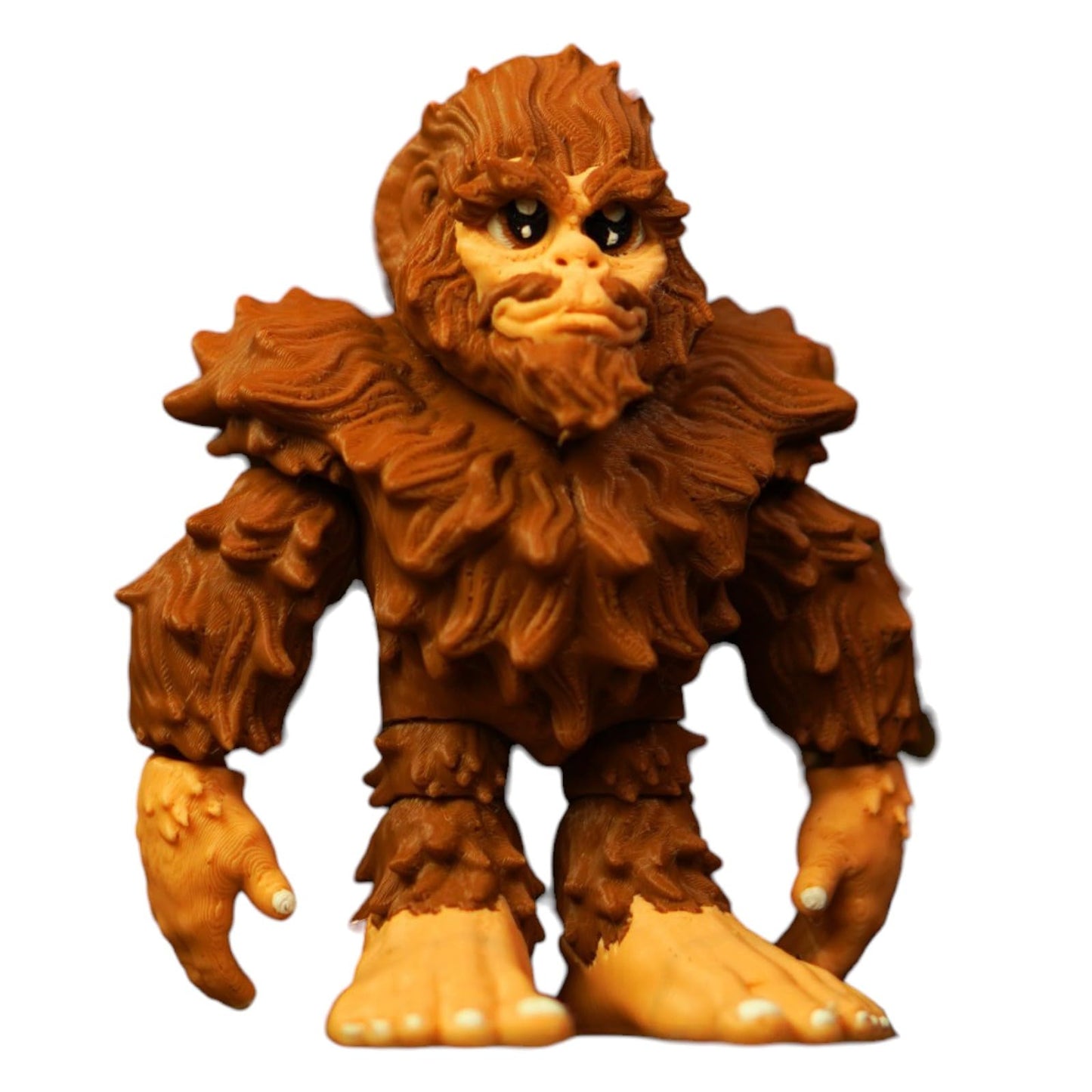 Cute Articulated Bigfoot Figurine – Poseable 3D Printed Sasquatch Model – Print-in-Place Cryptid Creature for Desk Display or Collectors – 3D Printed in Canada