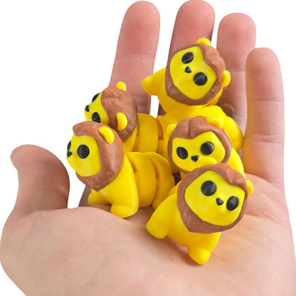 Cute Articulated Lion Figurine with Cartoon Eyes – Roaring Safari Desk Fidget Toy for Teens & Adults – Flexible Jungle Animal for Stress Relief & Decor – 3D Printed in Canada