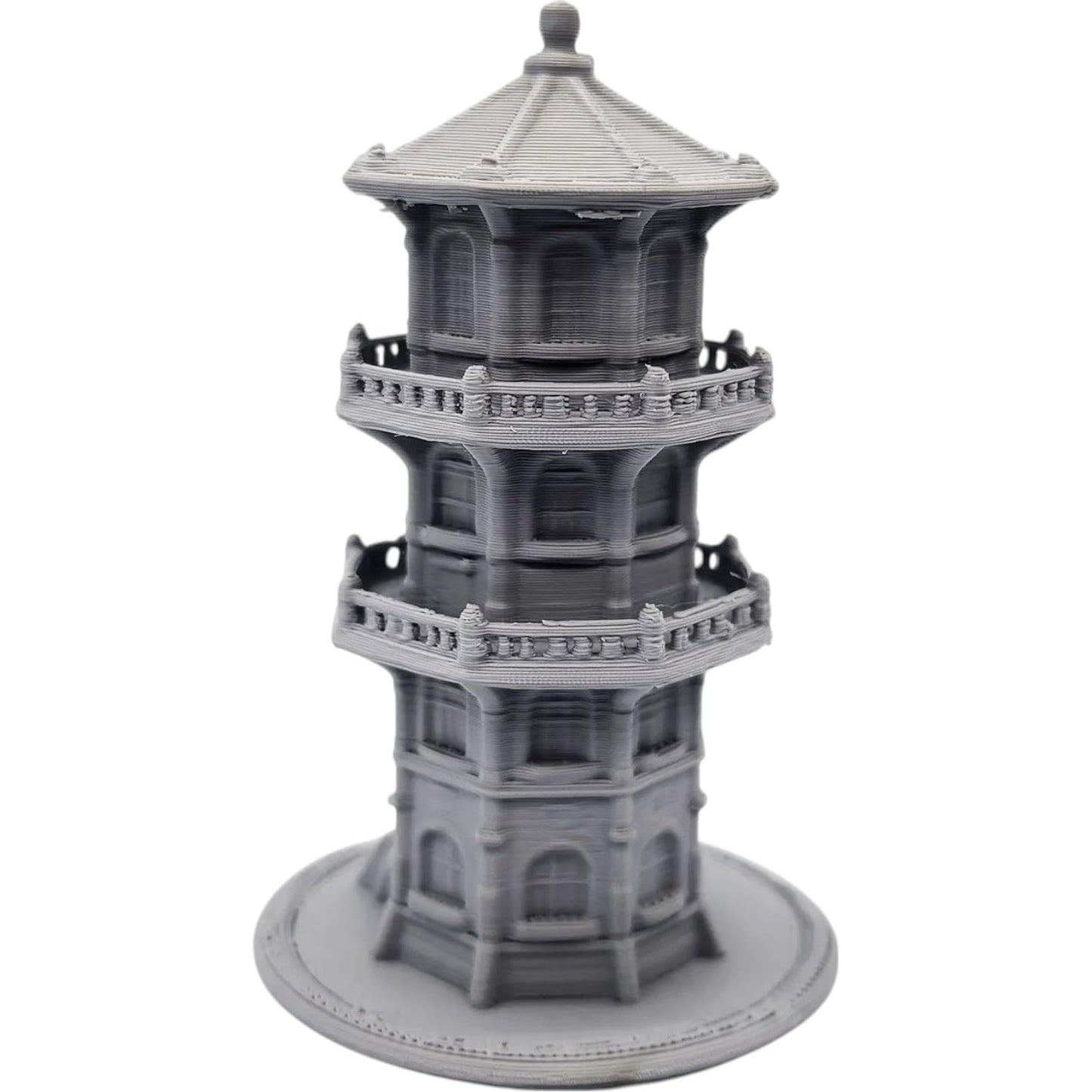 Octagonal Tower Miniature – Multi-Level Eight-Sided Fantasy Building for Tabletop Terrain, RPG Maps & Dioramas – 3D Printed in Canada
