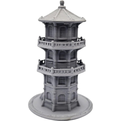 Octagonal Tower Miniature – Multi-Level Eight-Sided Fantasy Building for Tabletop Terrain, RPG Maps & Dioramas – 3D Printed in Canada