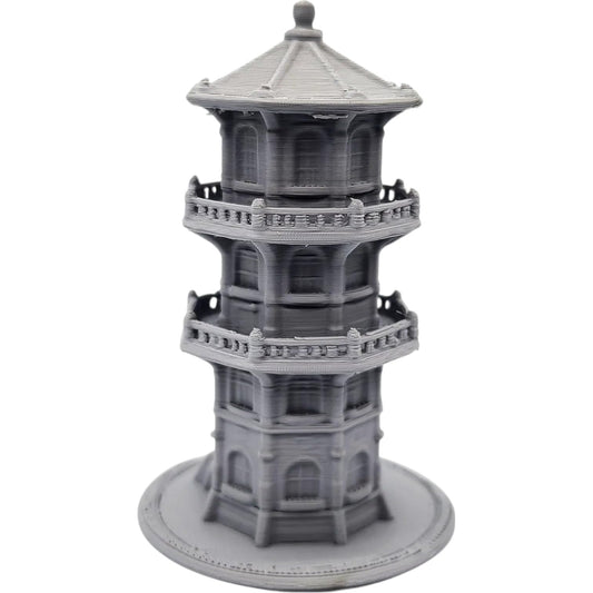 Octagonal Tower Miniature – Multi-Level Eight-Sided Fantasy Building for Tabletop Terrain, RPG Maps & Dioramas – 3D Printed in Canada