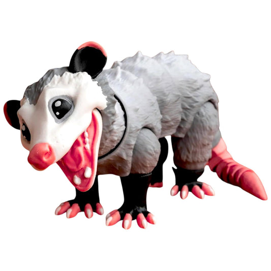 3DCENTRAL.CA Articulated Opossum Figurine – Desk Figure for Stress Relief, Focus, Anxiety, ADHD – Collectible Sensory Tool for Teens and Adults – 3D Printed in Canada