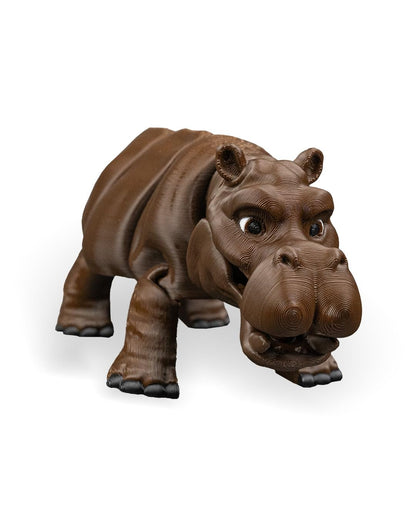 Articulated Hippopotamus Figurine – River Wildlife Desk Fidget for Teens & Adults – Stress Relief & Collectible – 3D Printed in Canada