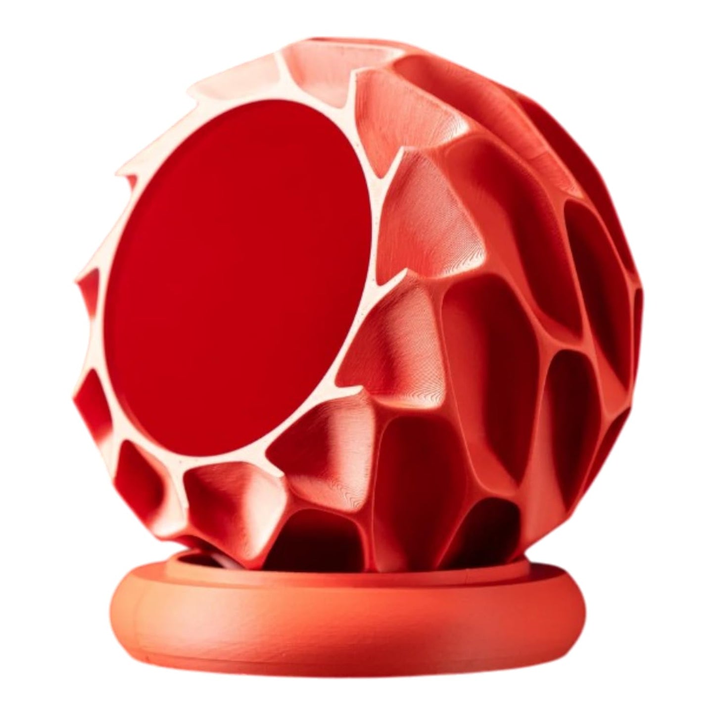 Bold Red Planter Pot with Organic Exo Shell Design – Sculptural Indoor Plant Container for Modern Décor & Succulents – 3D Printed in Canada