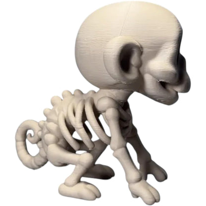 Chibi Skeleton Monkey Figurine – Cute Creepy Undead Primate Collectible for Horror or Gothic Shelf Display – 3D Printed in Canada