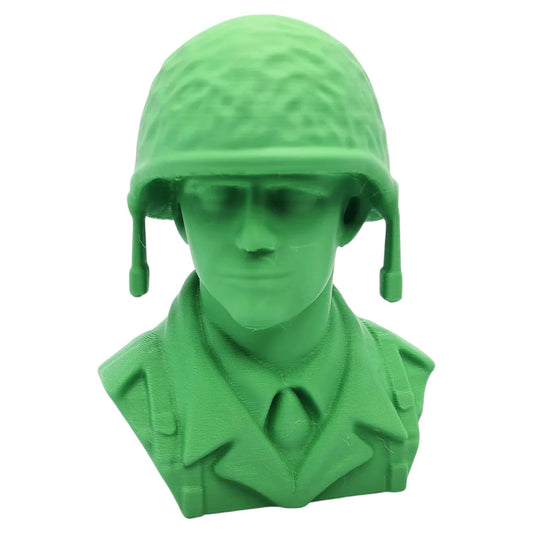 WW2 Soldier Bust Figurine – Iconic Military Tribute Desk Decor – 3D Printed in Canada