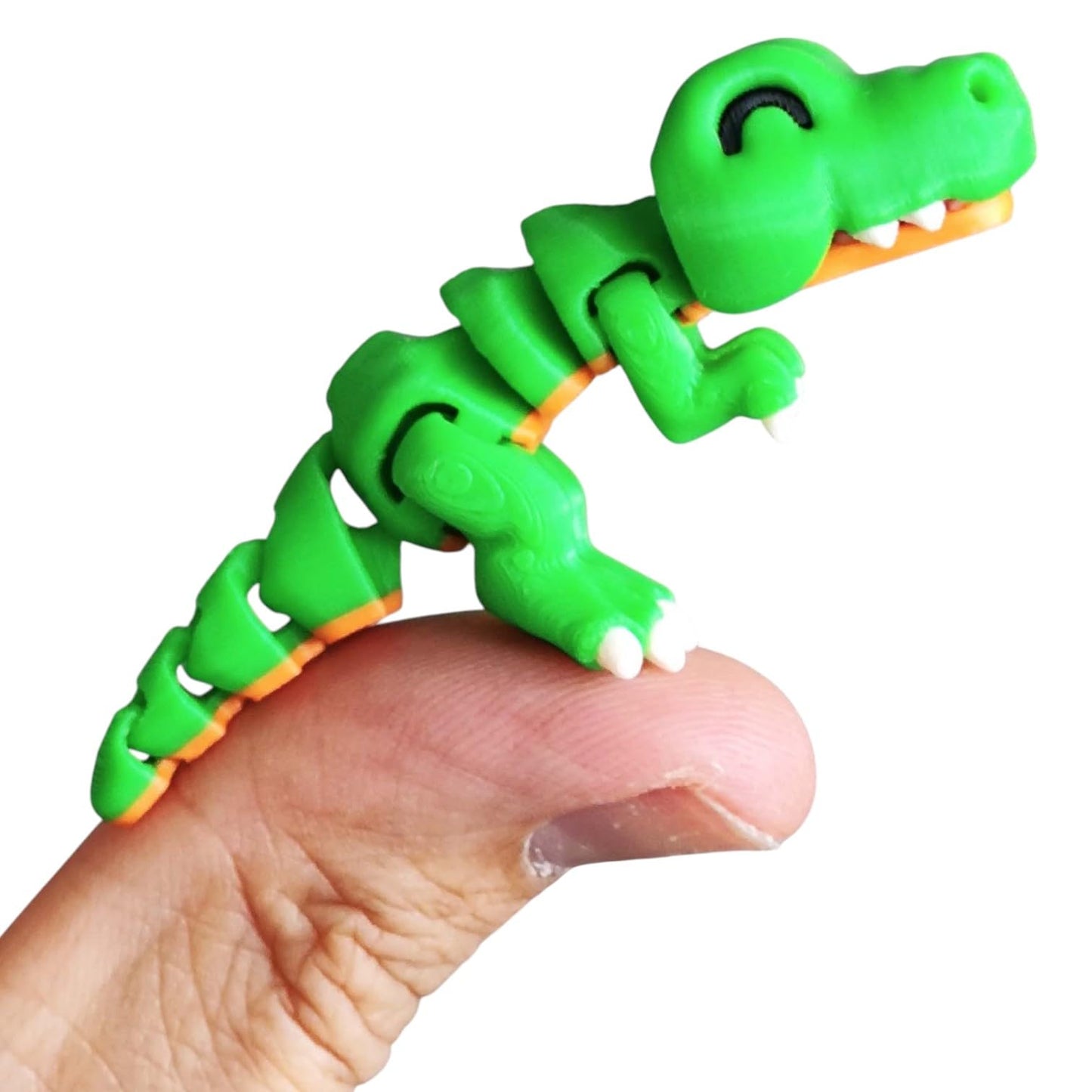 Tiny Rex Dinosaur Fidget Figurine Pack (Set of 3) – Flexible Articulated Desk Pets & Stress Relievers – 3D Printed in Canada
