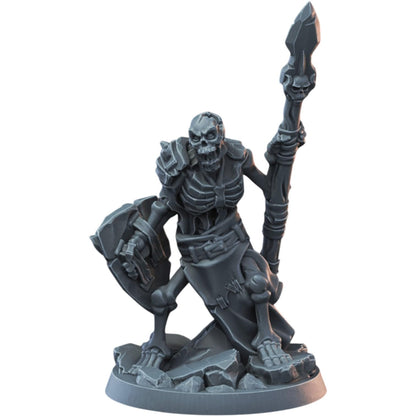 Set of 7 Undead Skeleton Miniatures – Knight, Spearmen & Warriors for Tabletop Fantasy Battles & Painting – 3D Printed in Canada