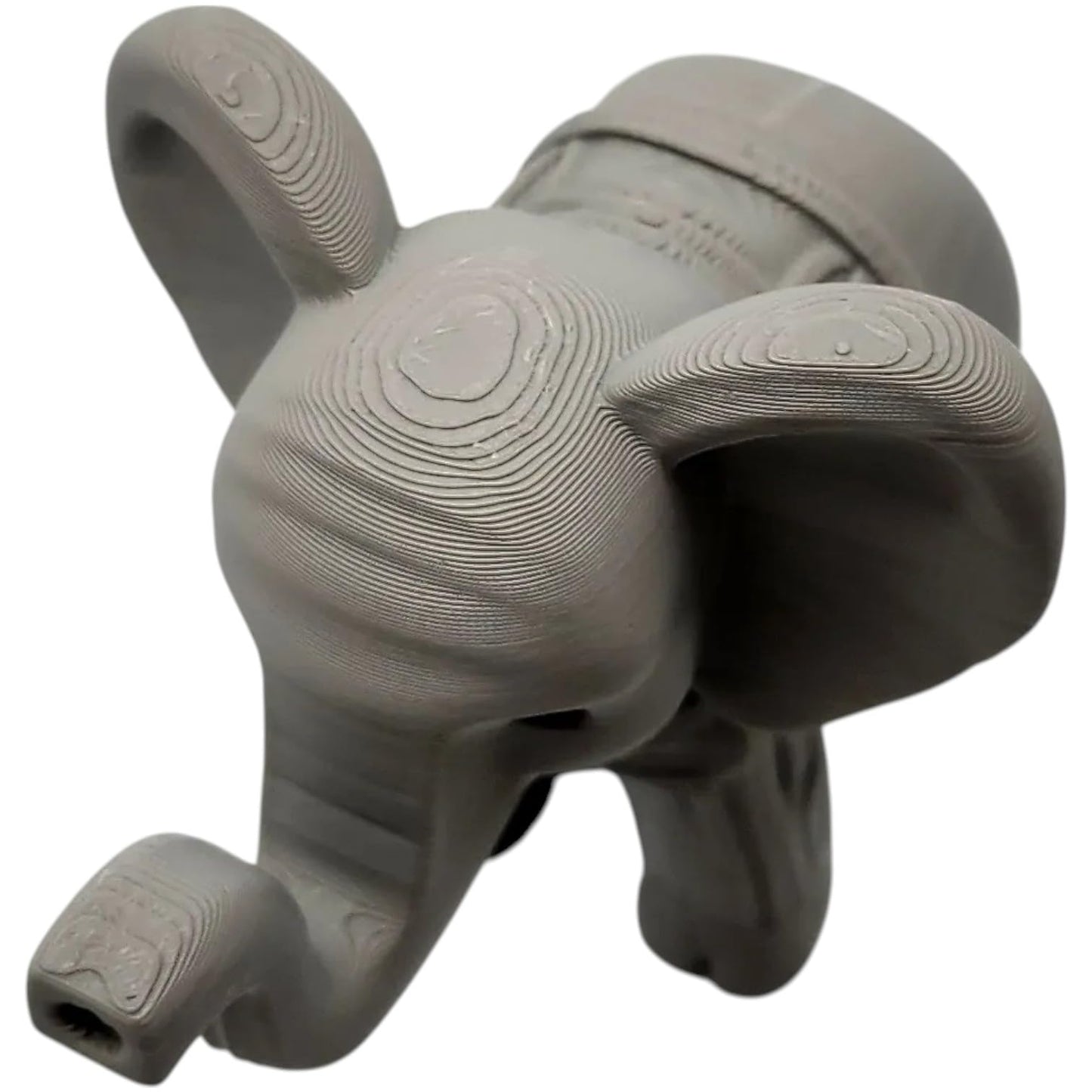 Carved Elephant Figurine – Decorative 3D Printed Animal Sculpture with Stylized Features – 3D Printed in Canada