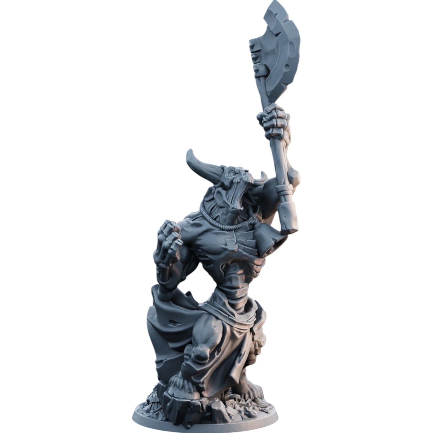 Undead Minotaur Warrior Miniature for Tabletop RPGs, Painting & Wargaming – Highly Detailed Resin Fantasy Figure – 3D Printed in Canada