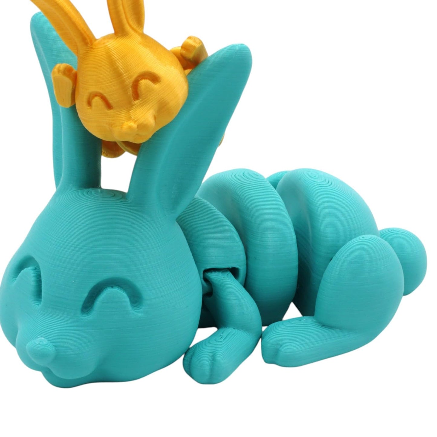 Articulated Bunny Figurines (Set of 2) – Cute Posable Rabbits for DIY Painting, Desk Décor & Collectors – 3D Printed in Canada