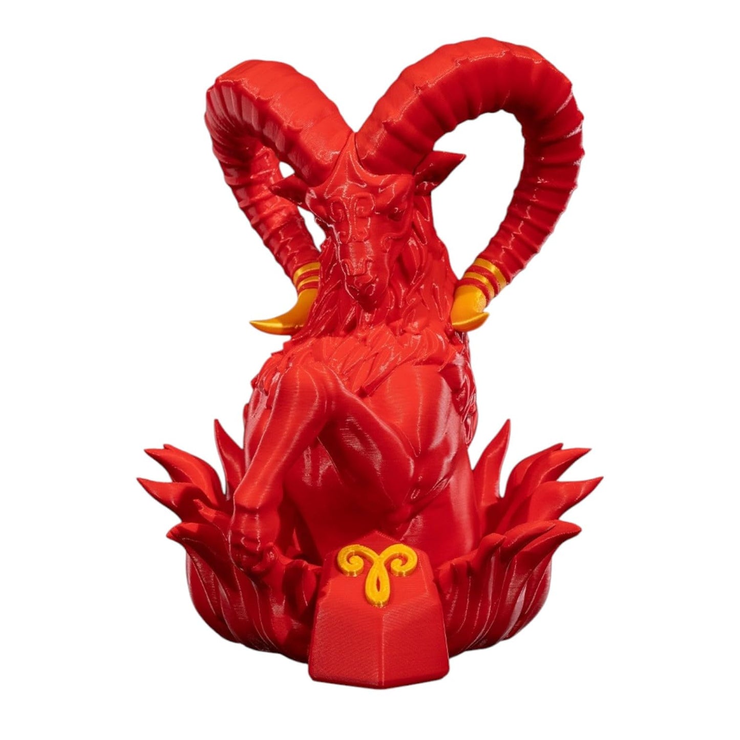 Aries Zodiac Ram Figurine – Bold Fire Element Astrology Decor Sculpture for Desk, Shelf, or Altar – 3D Printed in Canada