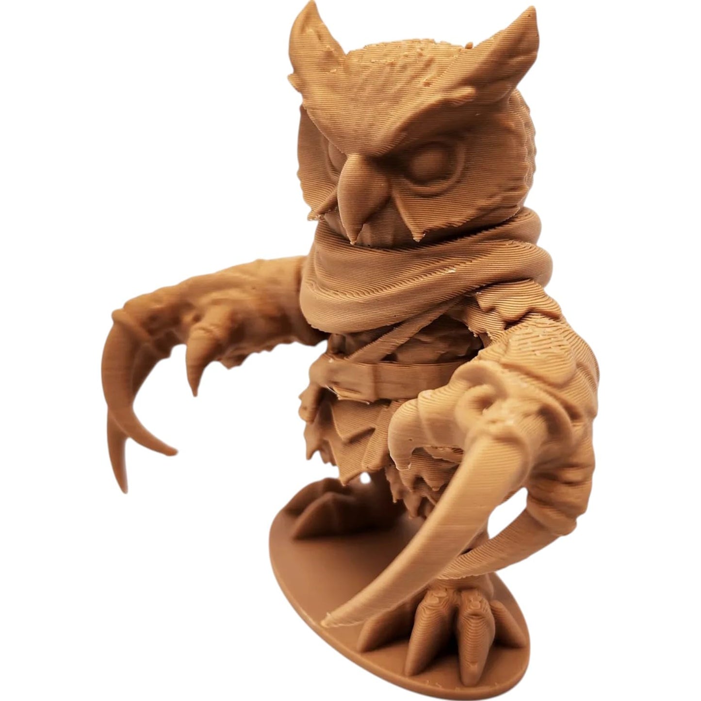 The Shapeshifter Owl Figurine – Transforming Owl with Claws & Warrior Wrap – Owls & Dragons Collection – Fantasy Paintable Sculpture – 3D Printed in Canada