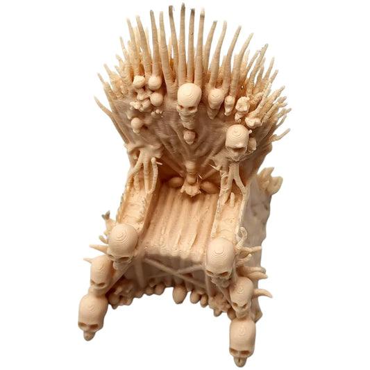 Throne of Bone Miniature – Gothic Skull Throne for Fantasy Dioramas, RPG Displays, or Collectible Shelves – 3D Printed in Canada