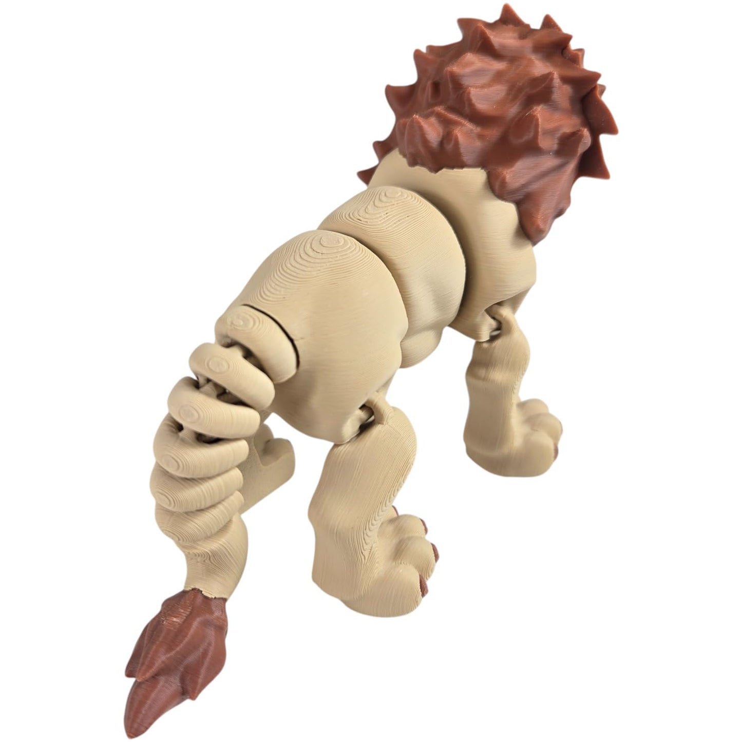 Articulated Savannah Lion Figurine – Desk Fidget for Teens & Adults – Stress Relief & Collectible – 3D Printed in Canada