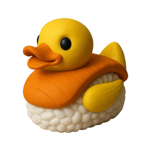 Nigiri Duck Figurine – Cute Duck Sushi Mash‑Up Decor – Funny Duck Nigiri Collectible Statue for Desk, Shelf or Kitchen for Teens & Adults – 3D Printed in Canada
