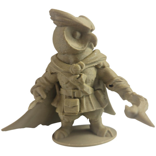 The Ranger Owl Figurine – Fantasy Owl Archer with Bow, Cloak & Quiver – Owls & Dragons Collection – Paintable Display Miniature – 3D Printed in Canada