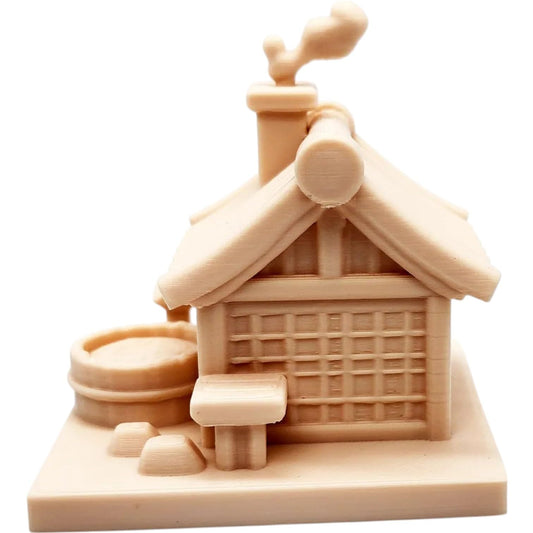 Japanese Hot Spring Miniature – Onsen-Style Terrain Model for Tabletop RPG, Dioramas, or Zen Display – Traditional Bathhouse Hut – 3D Printed in Canada