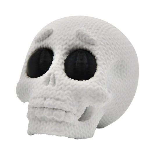Knitted Skull Figurine – Cozy Textured Skull Decor with Plush-Inspired Look for Desk or Shelf Display – 3D Printed in Canada