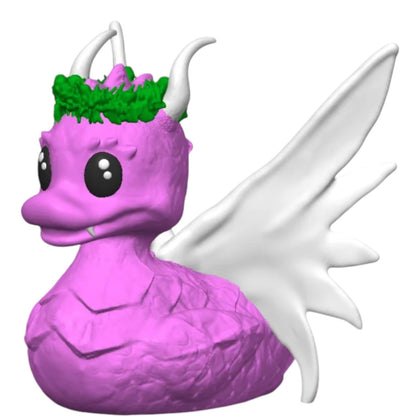 Dragon Duck Figurine with Fairy Wings & Leaf Crown – Fantasy Creature Collectible for Teens & Adults – 3D Printed in Canada