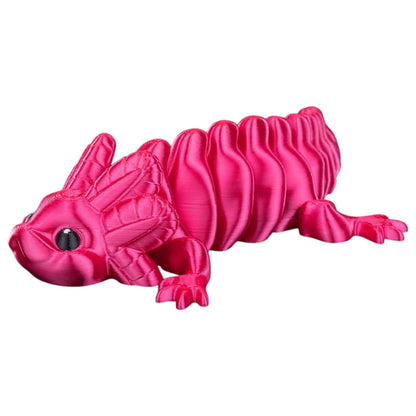 ArticuLotl Articulated Axolotl Fidget Toy – Pink Lizard Desk Pet for Teens & Adults – Stress Relief Sensory Collectible – 3D Printed in Canada