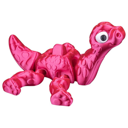 Apatosaurus Articulated Dinosaur Fidget – Flexible Pink Dino Figure for Stress Relief & Desk Display – 3D Printed in Canada