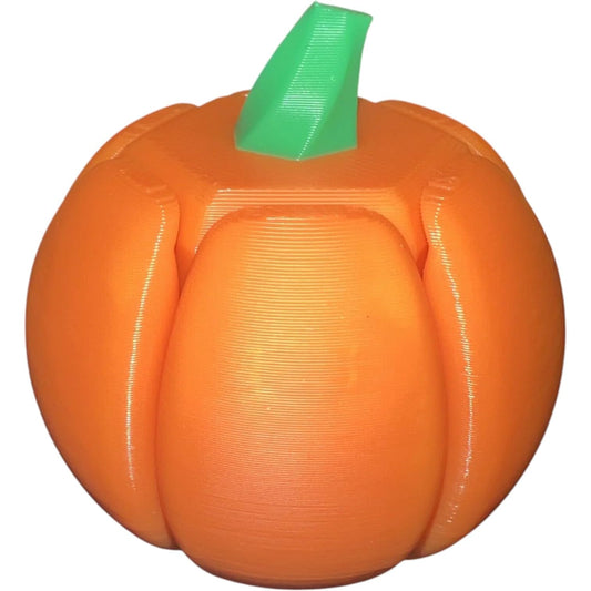 Transforming Pumpkin Mini-Mecha Model Kit by Kitcrafters – 14 Parts with Hidden Legs & Articulated Opening Shell – Halloween Fidget Bot – 3D Printed in Canada