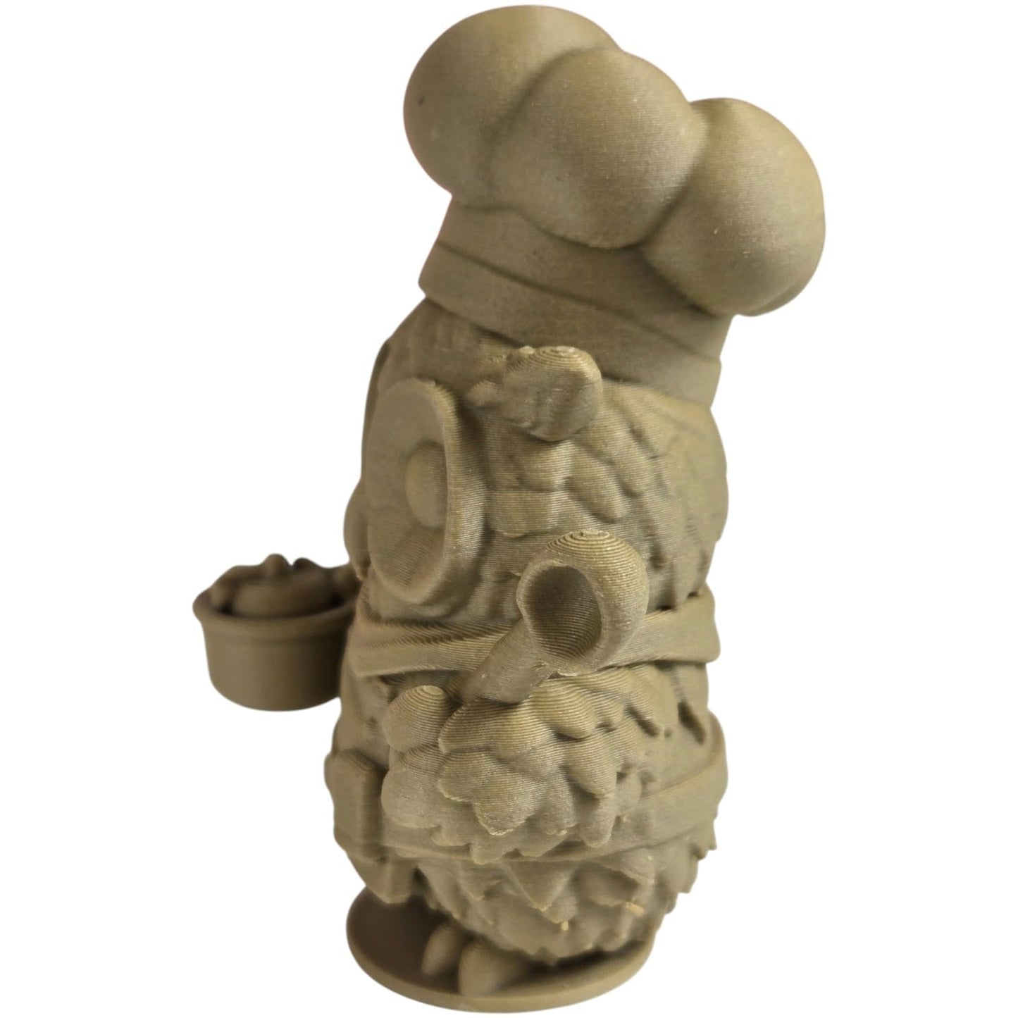 The Cook Owl Figurine – Fantasy Owl Chef with Spoon & Noodle Bowl – Owls & Dragons Collection – Paintable Culinary Display Miniature – 3D Printed in Canada