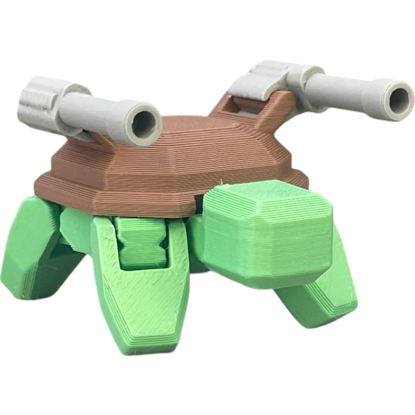 Tiny Turtle Tank Model Kit by Kitcrafters – 8 Parts with 3 Moving Joints – Miniature Battle Turtle Robot for Desks & Dioramas – 3D Printed in Canada