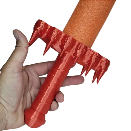 Dragon Tooth Pool Noodle Sword Handle – Spiked Fantasy Foam Blade Hilt for LARP, Cosplay & Mythical Combat Games – 3D Printed in Canada
