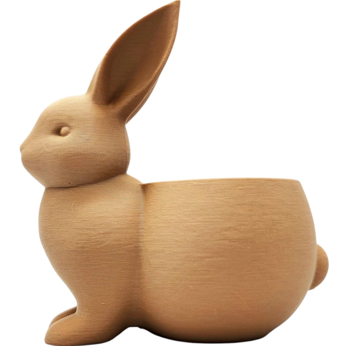 Bunny Succulent Planter – Wood-Style 3D Printed Rabbit-Shaped Mini Pot for Indoor Plants, Herbs, or Desk Décor – 3D Printed in Canada