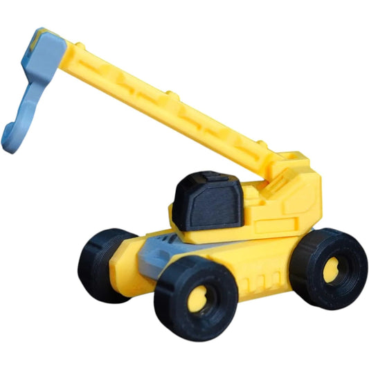 Crane – DIY Construction Vehicle Model Kit for Display & Collectors, Articulated Boom & Wheels, Snap-Fit Assembly – 3D Printed in Canada