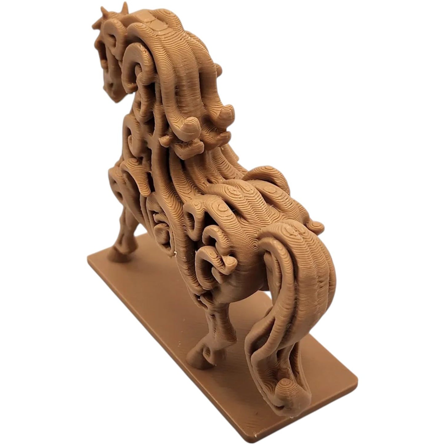 Majestic Horse Figurine – Flowing Mane Equestrian Sculpture with Ornamental Detailing – 3D Printed in Canada