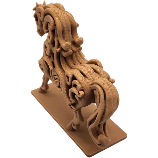 Majestic Horse Figurine – Flowing Mane Equestrian Sculpture with Ornamental Detailing – 3D Printed in Canada