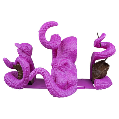 Krakin' Open Bookend – Giant Octopus Tentacle Shelf Holder – Nautical Sea Monster Decor – 3D Printed in Canada