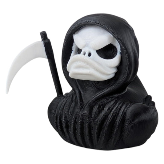 Grim Reaper Duck Figurine - Halloween Gothic Decor - Spooky Rubber Duck for Jeep Ducking - Horror Duck Collectible for Cruise Ship Hiding - Car Dashboard Accessory - Scary Duck - 3D Printed in Canada