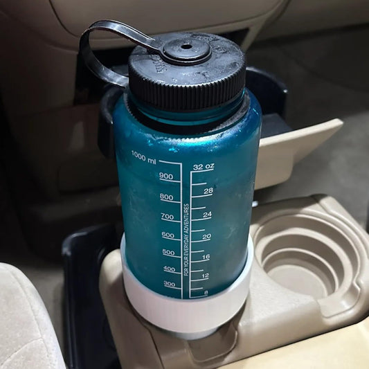 Wide Mouth Bottle Car Cup Holder Adapter – Fits 32oz Bottles in Standard Vehicle Cup Holders, Secure Fit Converter Insert – 3D Printed in Canada