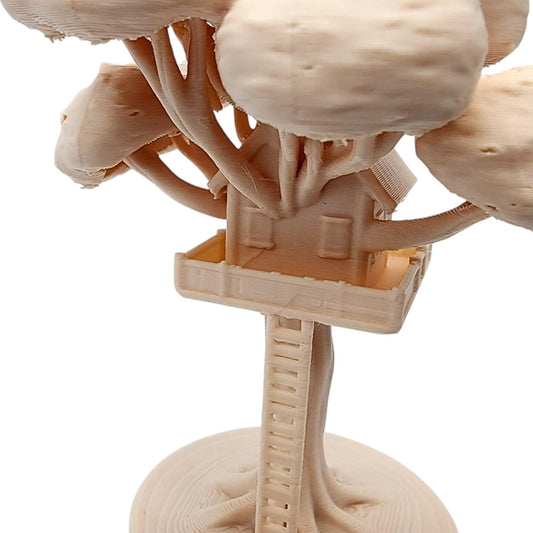 Treehouse Miniature – Whimsical 3D Printed Tree House Sculpture for Fairy Gardens, Tabletop Displays, or Woodland Decor – 3D Printed in Canada