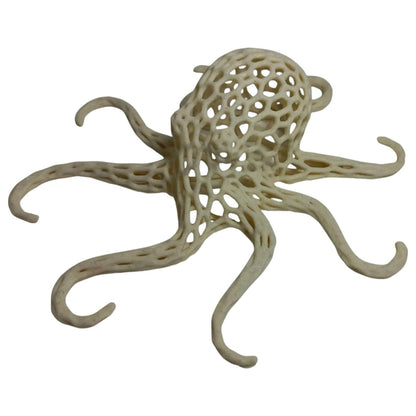 Octopus Voronoi Sculpture – Geometric Tentacle Sea Creature Figurine for Shelf, Desk or Aquarium Decor – 3D Printed in Canada