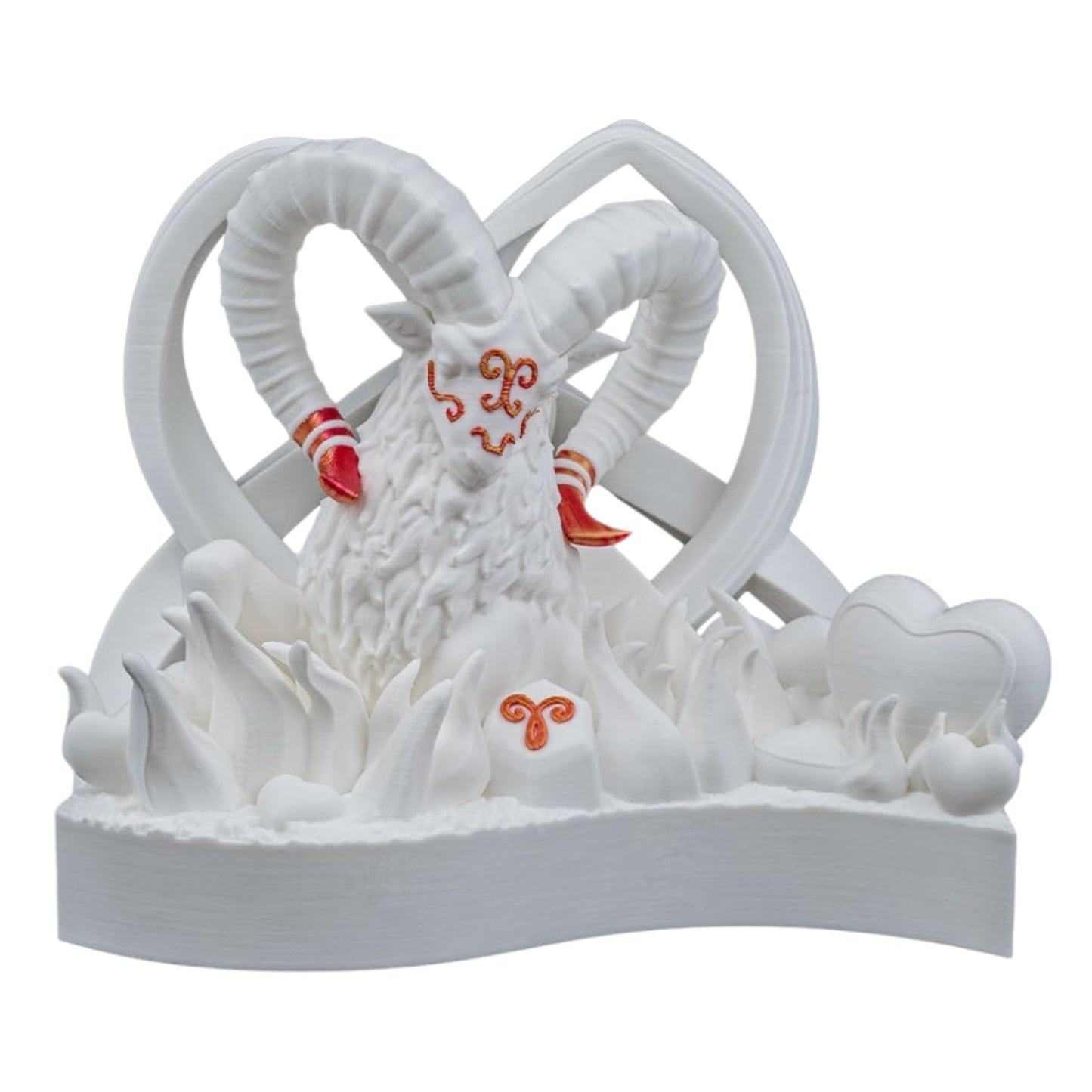 Aries Zodiac Ram Figurine with Heart Motif – Astrology Home Decor for Aries Lovers and Valentine’s Day Gift – 3D Printed in Canada