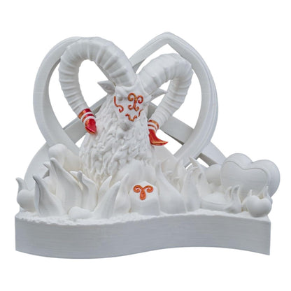 Aries Zodiac Ram Figurine with Heart Motif – Astrology Home Decor for Aries Lovers and Valentine’s Day Gift – 3D Printed in Canada