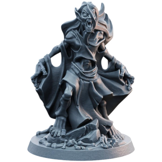Banshee Screaming Wraith Miniature for Tabletop RPG Battles, Fantasy Dioramas & Painting – 3D Printed in Canada