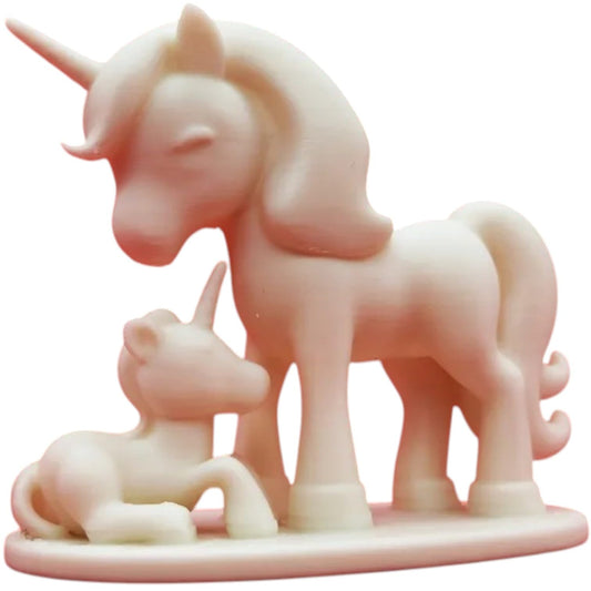 Mother and Baby Unicorn Figurine – Heartwarming Fantasy Sculpture for Desktop or Nursery Décor, Whimsical Gift for Unicorn Lovers – 3D Printed in Canada