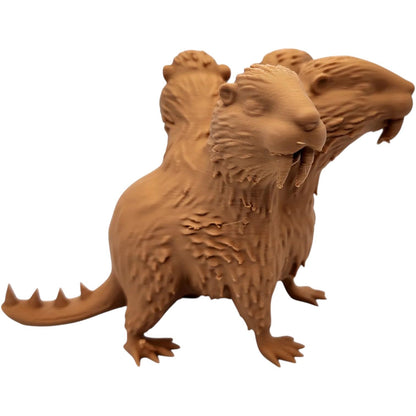 Beaverus Triple-Headed Beaver Figurine – Creepy Creature from The Abominations Series – 3D Printed in Canada