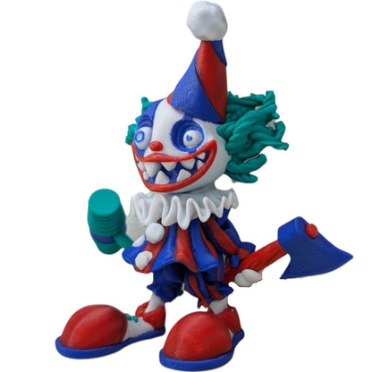 Articulated Creepy Clown Figurine – Spooky Stress Relief Toy & Collectible for Teens & Adults – 3D Printed in Canada