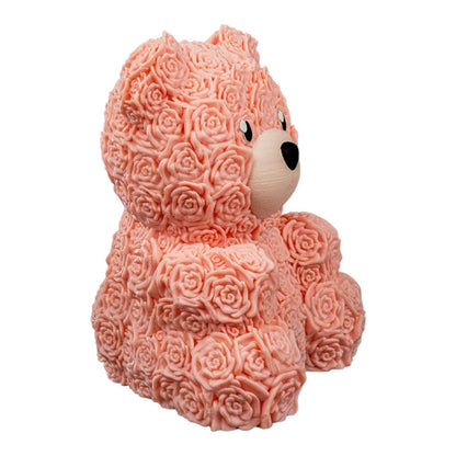 Floral Bear Figurine – Rose-Covered Decorative Gift Bear – Romantic Keepsake – 3D Printed in Canada
