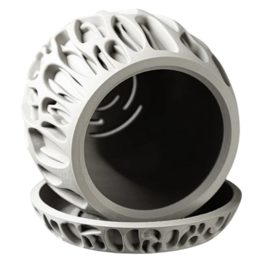 Organic Flow Planter Pot with Matching Saucer – Sculpted Modern Design for Indoor Plants & Succulents – 3D Printed in Canada