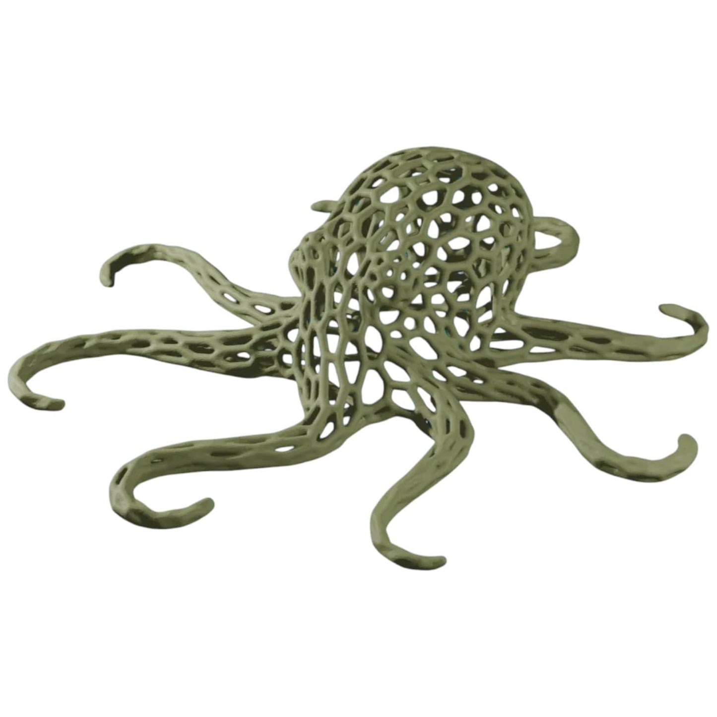 Octopus Voronoi Sculpture – Geometric Tentacle Sea Creature Figurine for Shelf, Desk or Aquarium Decor – 3D Printed in Canada